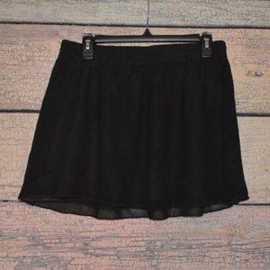 Derek Heart Black Chiffon Mini Skirt Lined